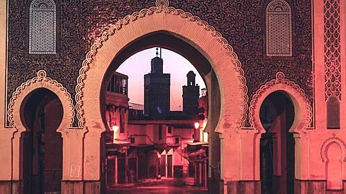 View of the ancient, bustling medina in Fes, a UNESCO World Heritage site and a highlight of cultural Morocco tours.